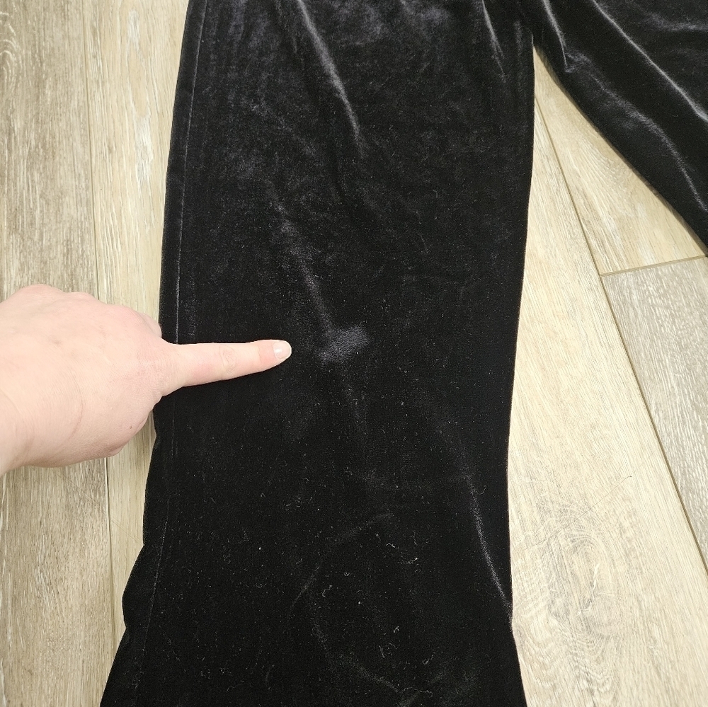 Danskin Y2K Vintage Velvet Velour Pants Black Women's Small Dance Team Classic - Picture 7 of 7